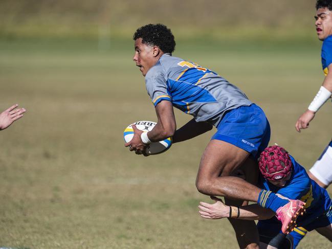 Treyvon Pritchard of Churchie 1st XV against Toowoomba Grammar School 1st XV in Round 4 GPS Queensland Rugby at TGS Old Boys Oval, Saturday, August 3, 2024. Picture: Kevin Farmer