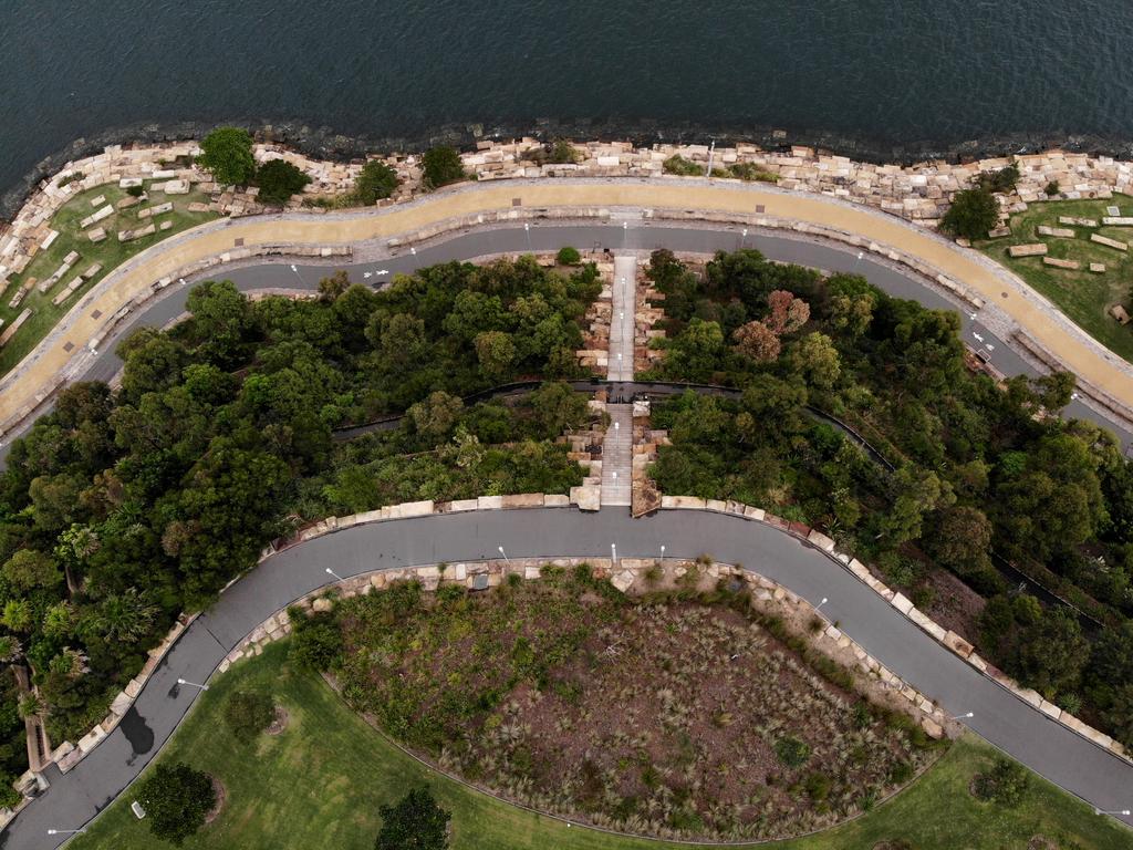 A virtually empty Barangaroo Reserve. Picture: Toby Zerna