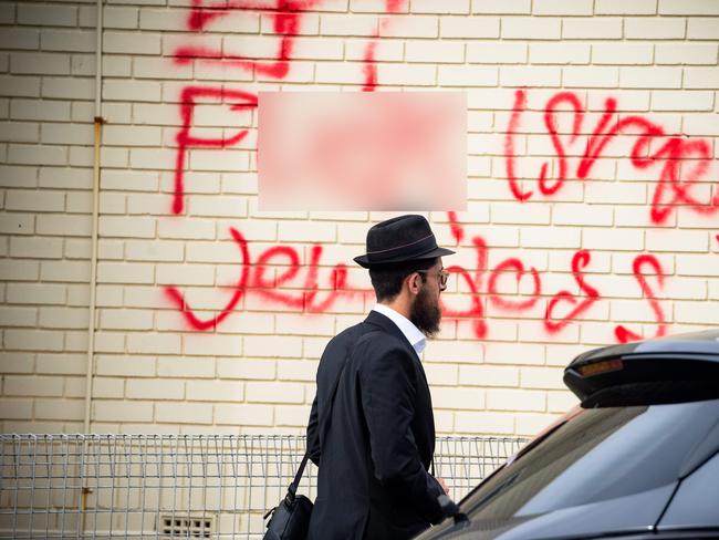 Southern Sydney Synagogue anti-Semitic graffiti Photo: Tom Parrish