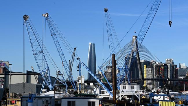 Construction work is on halt during lockdown in Sydney as restrictions – which have shuttered most shops, businesses and classrooms – may have prevented a tidal wave of cases, but have so far failed to stop the outbreak. Picture: AFP