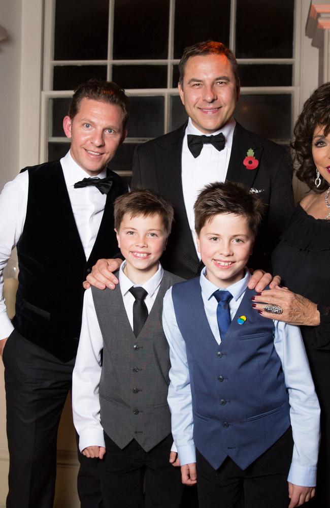 Candy with David Walliams and Dame Joan Collins at a fundraising event for The Children’s Trust. Picture: Ki Price/Getty Images