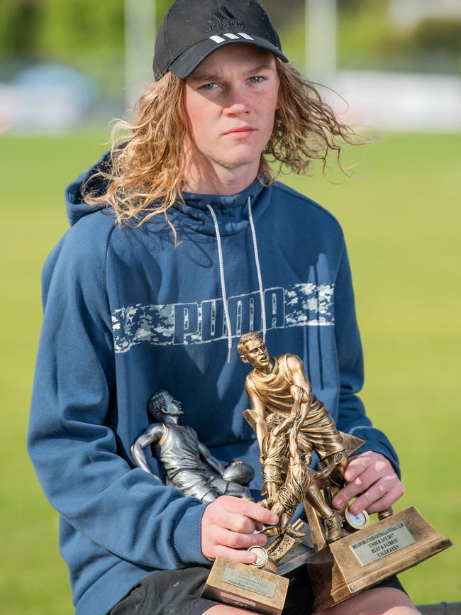 Caleb Keen is a gun junior footballer and won this year’s best and fairest. Picture: Jason Edwards