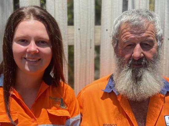 Ross Ogden's granddaughter Logan will carry on his legacy at Goonyella Riverside Mine after he retires in 2022 after 50 years. Picture: Contributed.