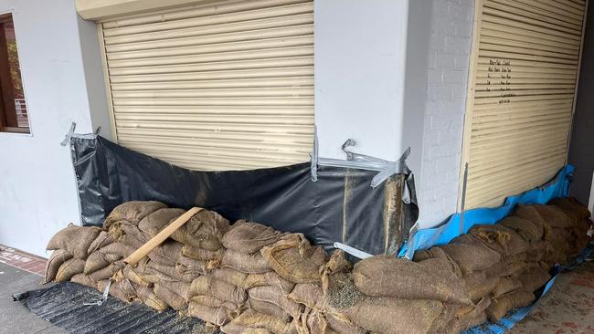 On Tuesday, Wollondilly Mayor Matt Gould said businesses in Picton are preparing for the predicted March 2022 floods by laying out sandbags and securing tarps. Picture: Facebook