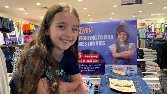 Amity is the face of a partnership between Lowes and Jeans for Genes. Picture: Supplied