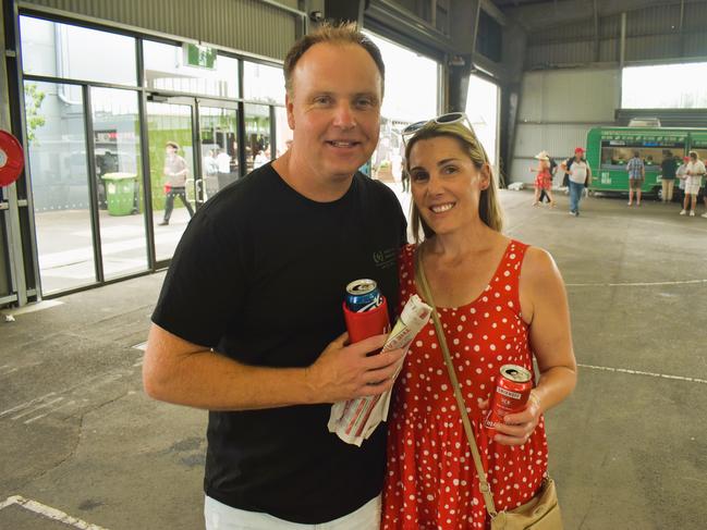 Gavin Brown and Sally Brown enjoying all the action at the Ladbrokes Cranbourne Cup on Saturday, November 23, 2024. Picture: Jack Colantuono