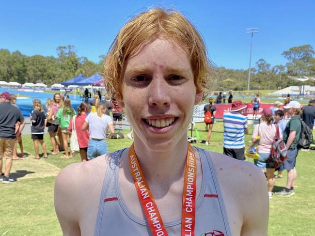 Jacob Gardner claimed gold in the under-18 boys 2000m steeplechase. Picture: Athletics Tasmania