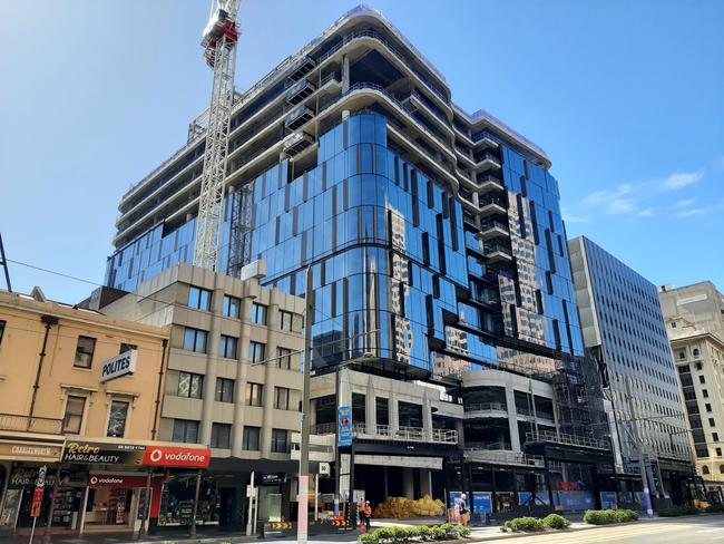 Construction on Charter Hall’s $450m office development at 60 King William St, Adelaide. Picture: Giuseppe Tauriello