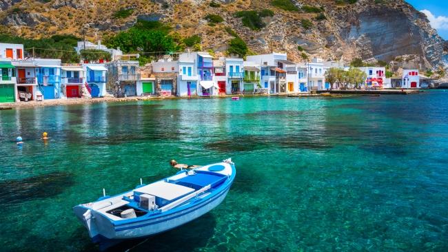 Instead of Mykonos and Santorini; consider Milos in the summer.