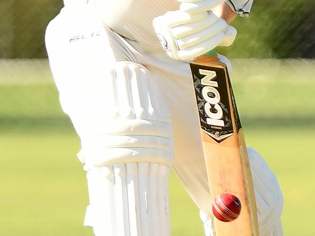 David King of Ringwood bats during the Victorian Premier Cricket Kookaburra Men's Premier Firsts Semi-Final match between Ringwood and Richmond at Jubilee Park, on March 9, 2024, in Melbourne, Australia. (Photo by Josh Chadwick)