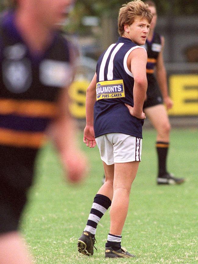 Gary Ablett Jr wearing No. 11 for the Geelong Falcons in the TAC Cup.