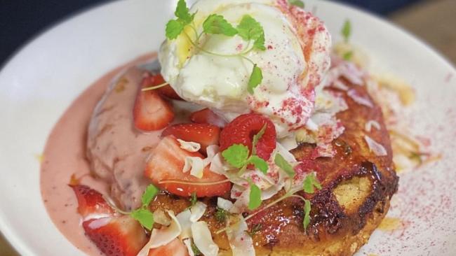 Buttermilk and white chocolate hot cakes are just one of their may menu items.