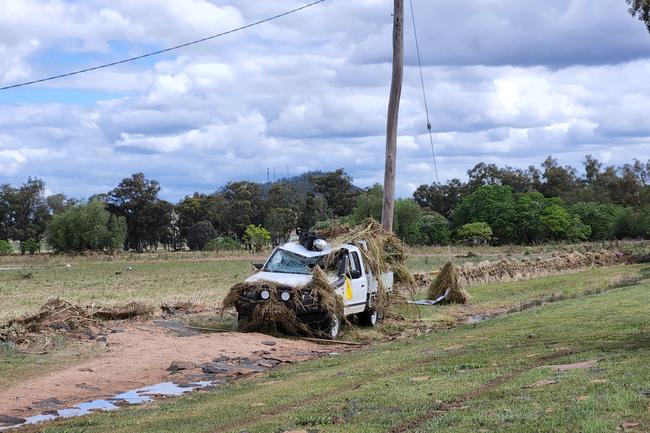 Huge storms late Sunday caused a massive flash flood in the middle of the night in Eugowra, with houses washed off their foundations, and cars and other items strewn though the town. Picture: Chris Watson/Farmpix Photography