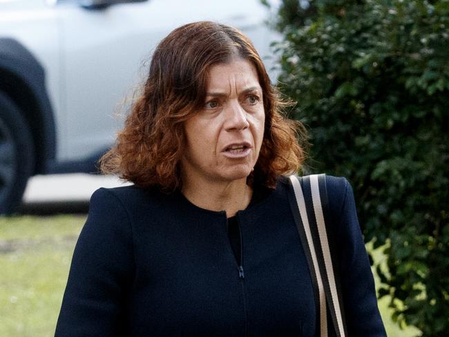 Chrysanthou arriving at the Lidcombe Coroners Court on the first day of the Westfield Bondi Junction inquest. Picture: NewsWire / Nikki Short