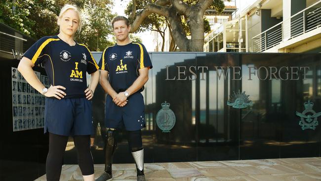 Taryn Moran and Damien Thomlinson have been selected to represent Australia in the 2016 Invictus games, for returned service men and women who have sustained injury. Picture: John Appleyard