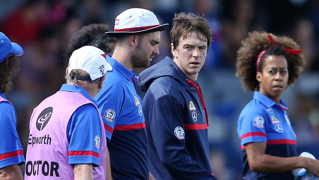 Bulldog Liam Picken suffered concussion in his side’s JLT win over Hawthorn. Pic: Michael Klein