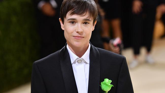 Elliot Page made his first red carpet appearance since coming out as transgender at the 2021 Met Gala on September 13. Picture: WEISS / AFP.