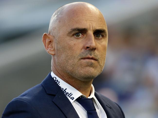 Melbourne Victory coach Kevin Muscat enters the field before the A-League Round 8 match between the Newcastle Jets and Melbourne Victory at McDonald Jones Stadium, Newcastle, on Thursday, November 23, 2017. (AAP Image/Darren Pateman) NO ARCHIVING, EDITORIAL USE ONLY