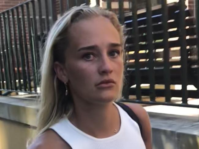 Annabelle Miller, 24, a children's nanny of Narrabeen, outside Manly Local Court on Wednesday, February 19, 2025, where she pleaded guilty to fraudulently using a client family's credit card to spend close to $13,000, in 49 separate transactions, on herself.