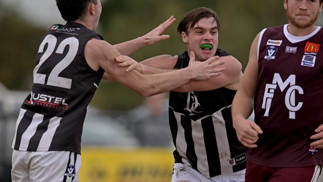 Riley Matricardi celebrates a goal for Darley. Picture: Andy Brownbill