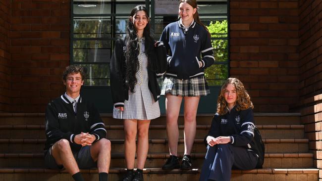 Adelaide High School students. Picture: Naomi Jellicoe