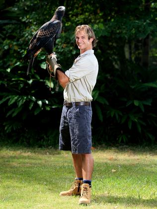 Beau Eastman, 27, is an animal handler at Currumbin Wildlife Sanctuary. Picture: Tim Marsden