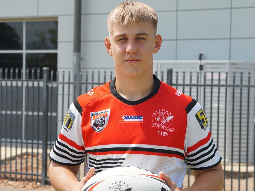 Kaiden Lahrs from Kirwan State High School's rugby league program.