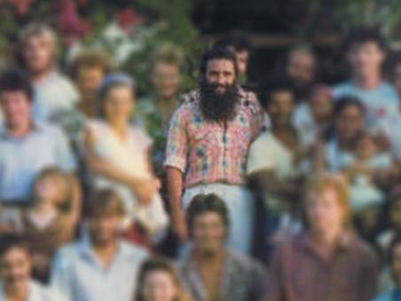 Copy pic of Daniel Landy-Ariel (C) and his Jesus People at their commune at Herberton, in Queensland in the mid-1980s.