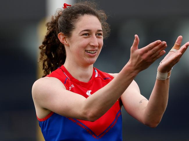 Alyssa Bannan was electric for the Demons. Picture: Michael Willson/AFL Photos via Getty Images