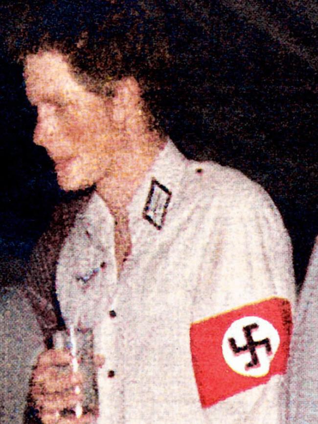 Prince Harry pictured in 2007 wearing a costume representing a World War Two German Nazi uniform. Picture: Supplied