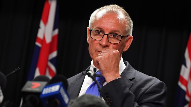 Premier Jay Weatherill talks to the media on Thursday about SA’s energy crisis. Picture: Tom Huntley