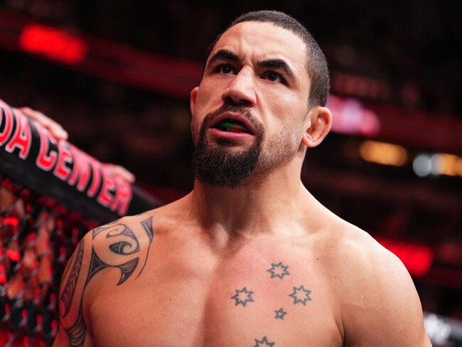 ANAHEIM, CALIFORNIA - FEBRUARY 17: Robert Whittaker of New Zealand prepares to face Paulo Costa of Brazil in a middleweight fight during the UFC 298 event at Honda Center on February 17, 2024 in Anaheim, California. (Photo by Chris Unger/Zuffa LLC via Getty Images)