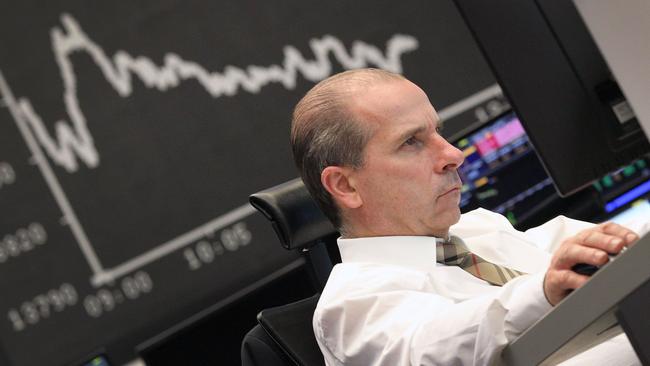 A broker at the stock exchange in Frankfurt. Picture: AFP