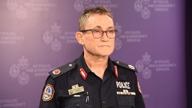NT Police Assistant Commissioner Michael White speaking about the death of a 26-year-old male buggy driver at Girraween, September 2, 2024. Picture: Alex Treacy
