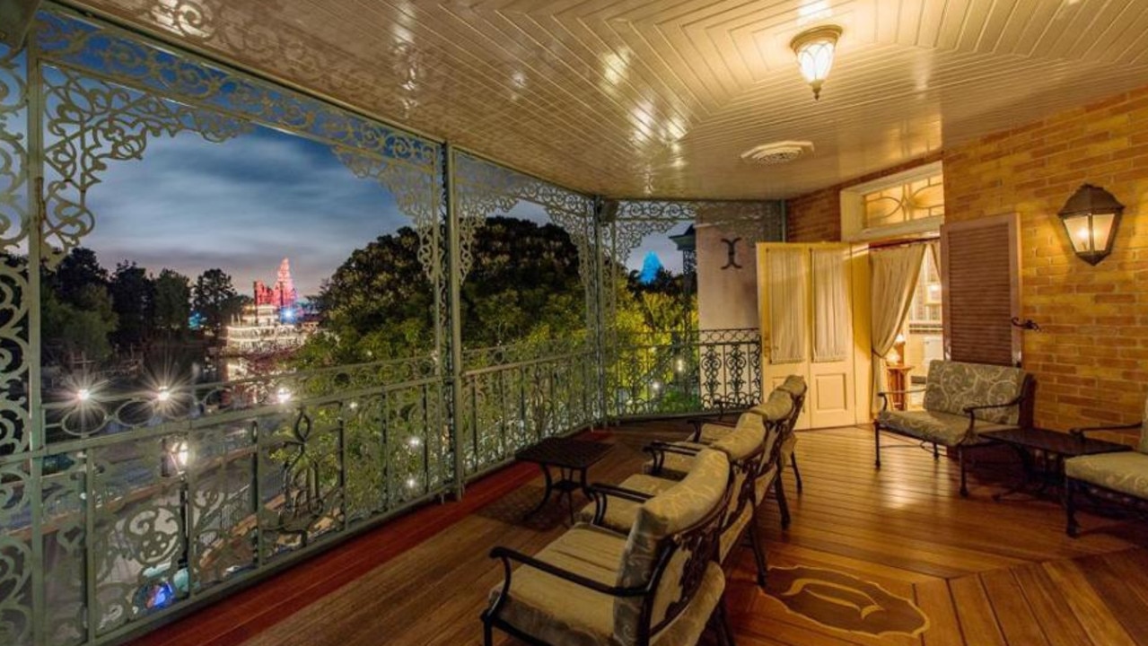 There’s an outdoor terrace for guests to watch the park’s fireworks in the evening. Picture: Walt Disney Parks