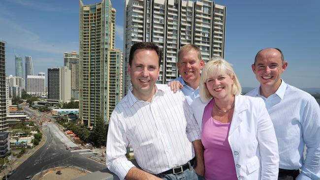 LNP winners Karen Andrews (McPherson), Steve Ciobo (Moncrieff), Bert van Manen (Forde), Karen Andrews (McPherson) and Stuart Robert (Fadden) after the 2013 federal poll.