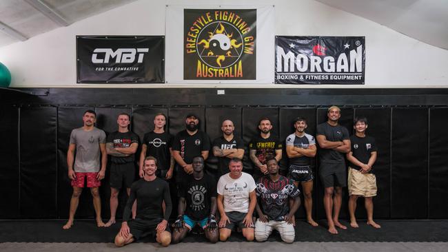 Alexander Volkanovski &amp; Eugene Bareman with the team at his Windang gym