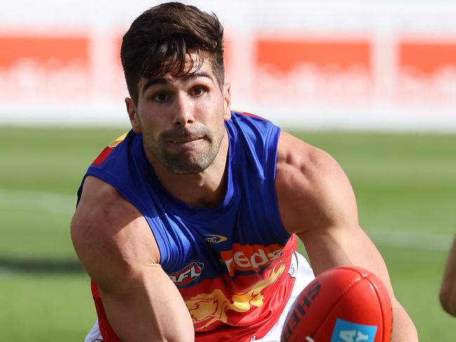 AFL Round 4.   10/04/2021.  Western Bulldogs vs Brisbane Lions at Mars Stadium, Ballarat.  Marcus Adams of the Lions    . Pic: Michael Klein