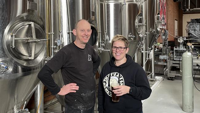 Matt Milsome and Daina Winch from Shepparton Brewery.