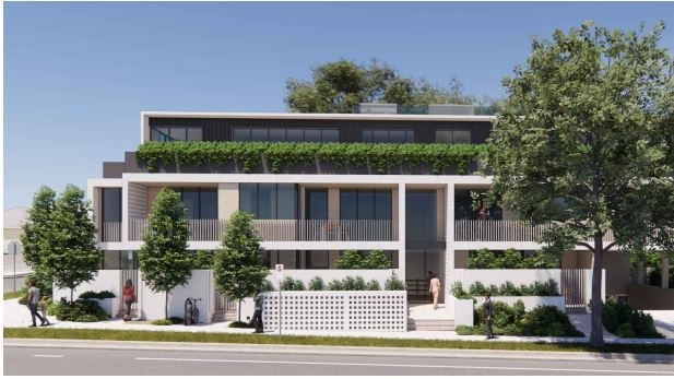 Renders prepared by Watson Young for the proposed apartments for 78-80 Barrabool Rd, Highton.