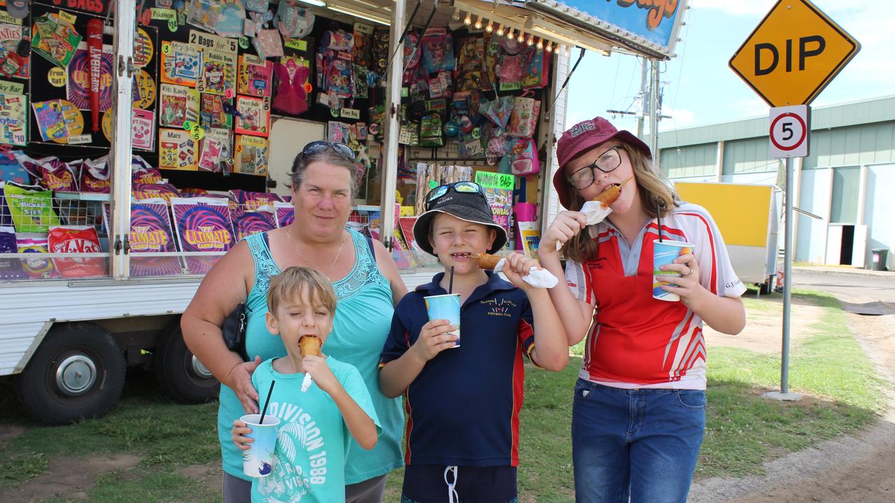 Loretta Winters with Karmicheal Armstrong, Jayden Mcaleese and Kelliegh Armstrong at the Murgon Show. Photo: Laura Blackmore