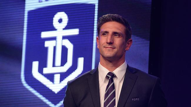 Fremantle legend Matthew Pavlich at the club’s 2017 best and fairest medal count.