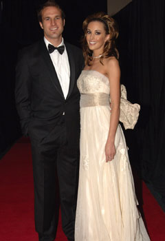 <p>Rebecca and Chris Judd at the 2006 Brownlow Medal. Picture: Alf Sorbello</p>