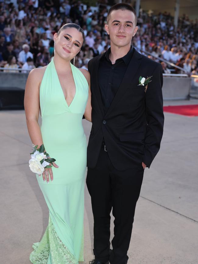 Charli Greenwood and Charles Tarabene at the Southport State High School Formal at SeaWorld. Picture, Portia Large.