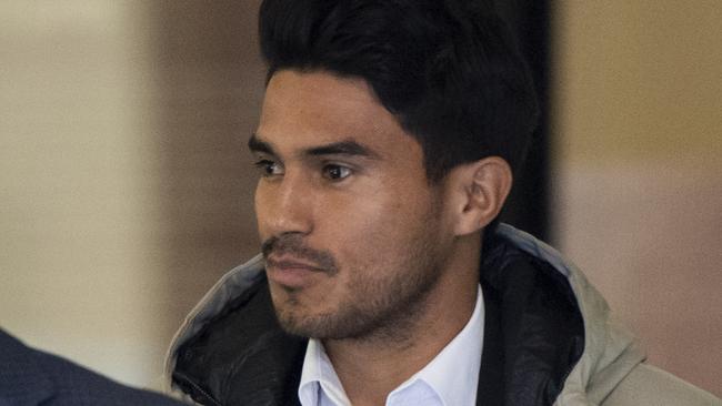 SYDNEY, AUSTRALIA - NewsWire Photos - 24 JUNE 2024: Ulises Alejandro Dávila Plascencia (right) pictured leaving Downing Court. Three A-League players have been charged following an investigation by the Organised Crime Squad into alleged betting corruption under Strike Force Beaconview. Picture: NewsWire/ Monique Harmer