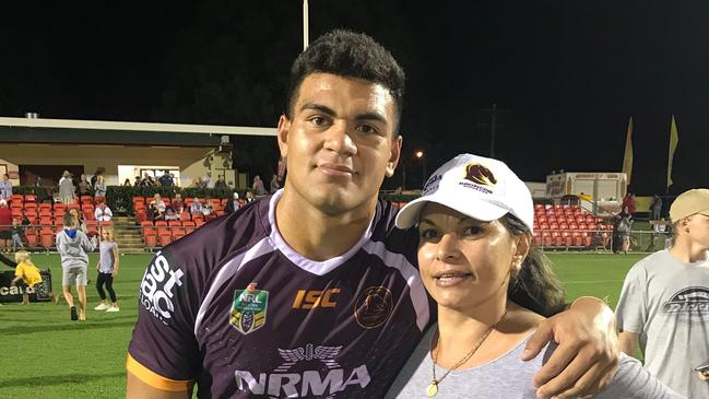 David Fifita with mum Gwen Fifita.