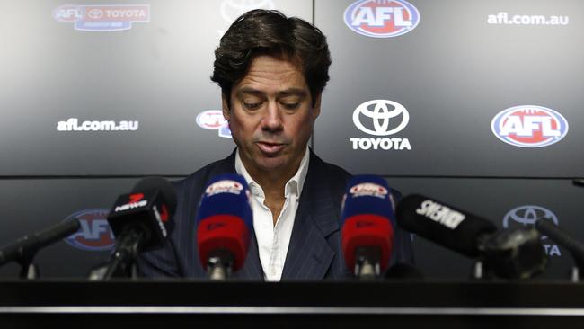 AFL boss Gillon McLachlan says the sport faces its biggest crisis in more than 100 years Picture: Getty Images