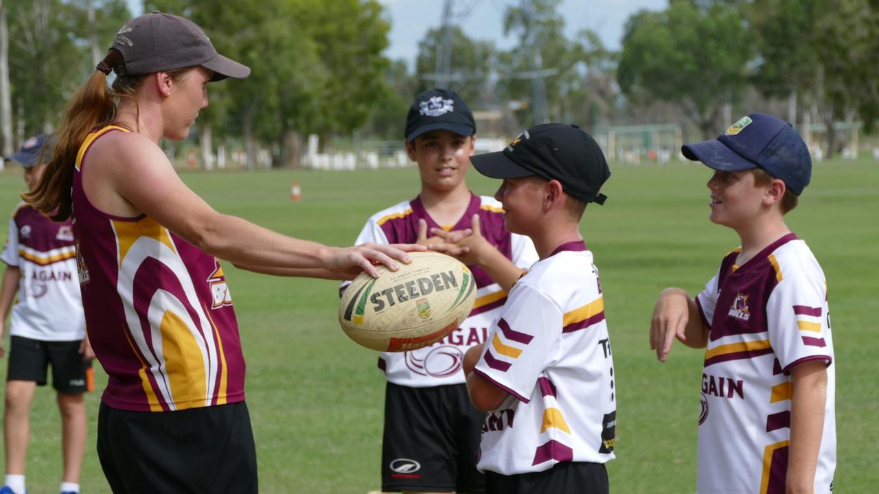 Tamika Upton at the 6 Again Clinic at the Rockhampton Touch Fields.