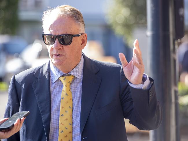 Sale opponent Mark Latham arrives ahead of the vote. Picture: Jeremy Piper