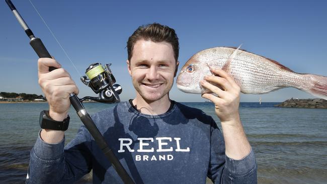 Geelong Cats champion and fishing enthusiast Patrick Dangerfield7. Picture: David Caird